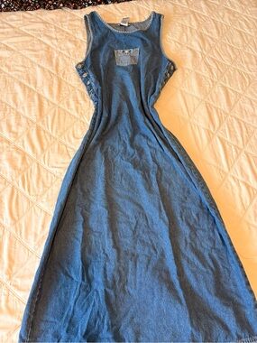 Basic Editions Denim Blue Sleeveless Maxi Dress